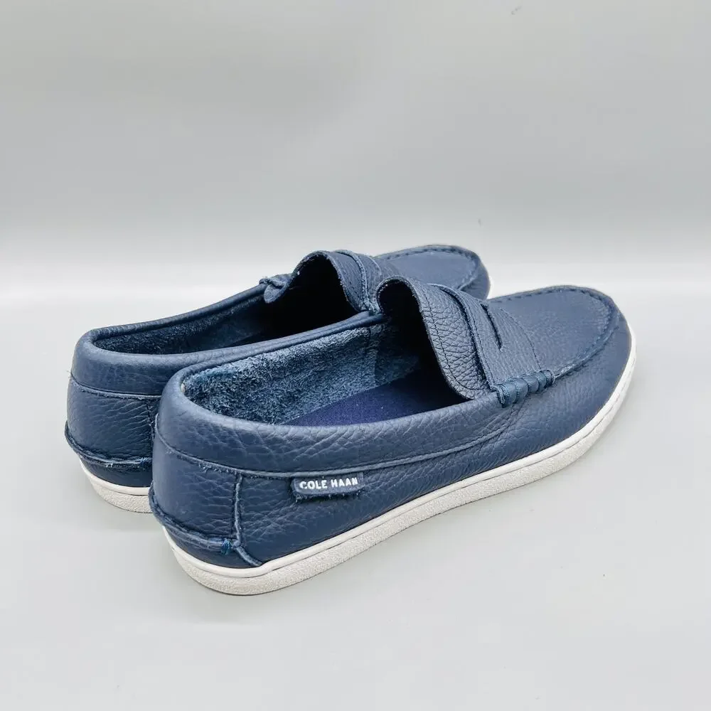 Cole Haan Shoes Men 8.5 Blue Pebbled Leather Penny Loafer Slip On Casual Comfort